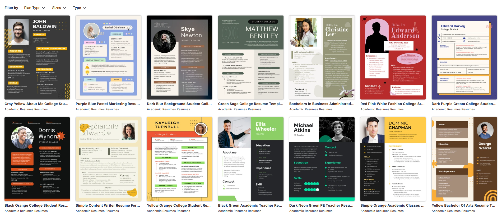 Examples of bad looking resumes