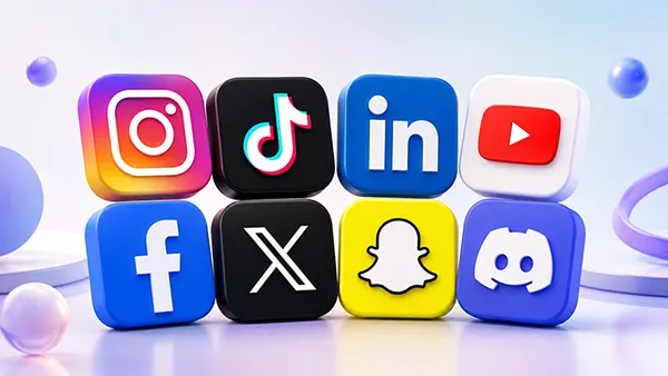 Social media platform icons