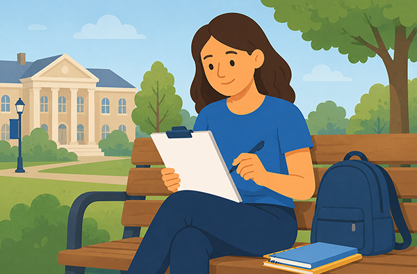 Student using AI to improve application materials while keeping their own voice