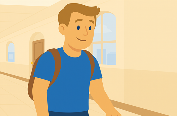 Student completing a scholarship application