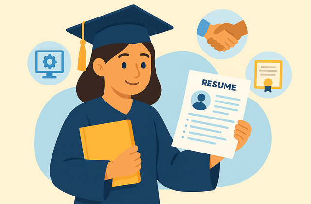 Student graduating with a great looking resume