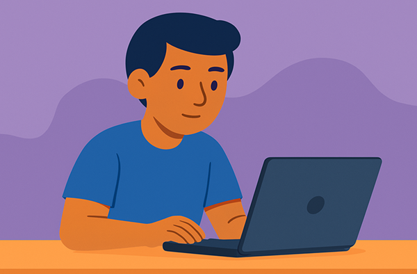 Student staring at a blinking cursor while drafting a personal statement